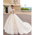 Custom Make High Quality Wedding Dress Bridal Gown Long Sheer Sleeves Ball Gown Luxury Beaded Crystal Wedding Dress